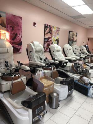 New interior view of Nail Lounge located at 1800 E 23rd street, suite J, Lawrence, Kansas 66046