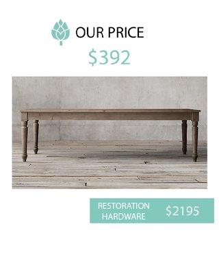 No one can beat the quality and price for our dining tables. Stop on in and see for yourself.