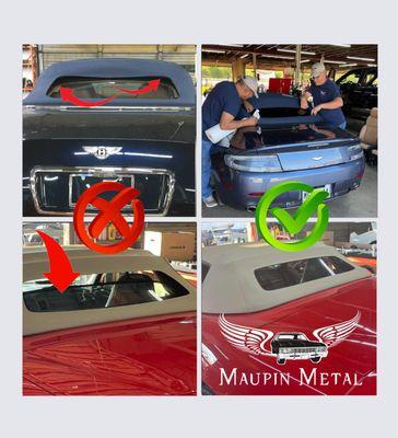 We repair rear glass, install convertible tops and vinyl roofs.