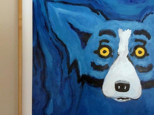 Matthew Clayton Brown specializes in the artwork of local artist George Rodrigue and his signature Blue Dog.