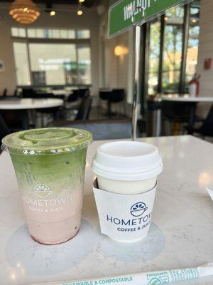 Strawberry matcha latte