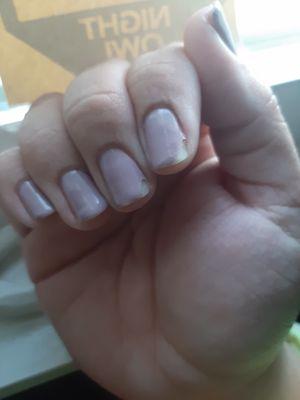 Shellac nails that only lasted a day.