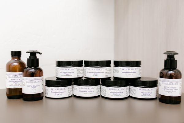 We use locally owned skincare brand Skin Script RX