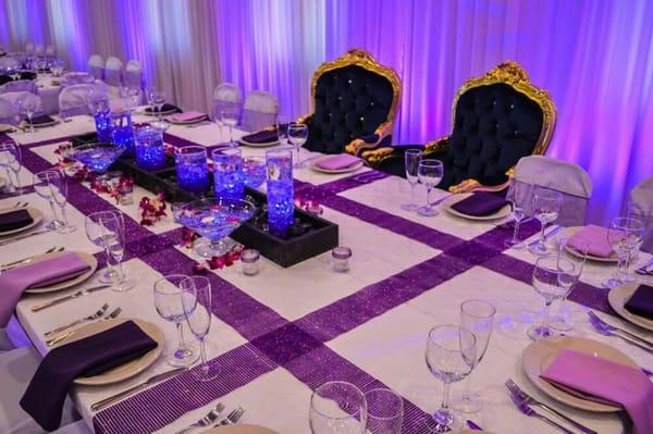 Beautiful candlescape for the bride and grooms headtable.