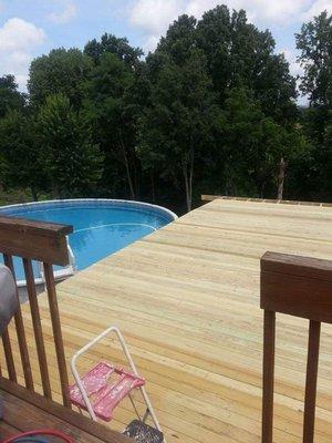 Decking boards on new deck