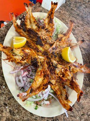 Camarones zarandeados with Camarones aguachiles