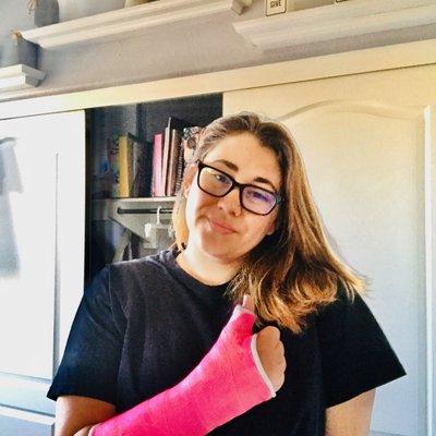 Thank you Dr. V for fixing my wrist. The cast life in pink and sparkles.