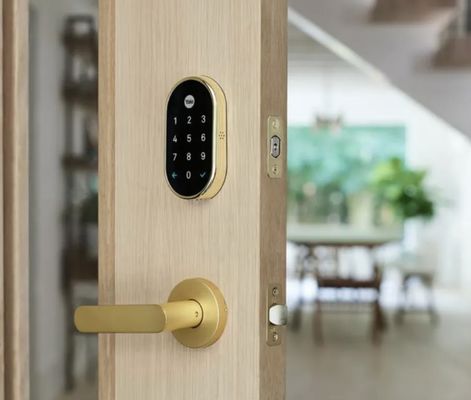 Black and gold modern Keypad house lock installation