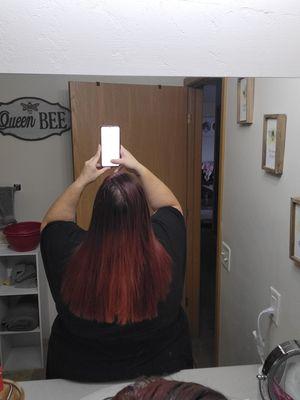 After 1 wash with color safe Redkin shampoo