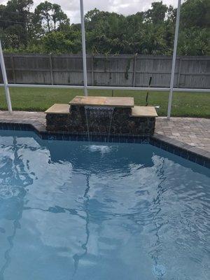 Addition of a fountain with a pool renovation