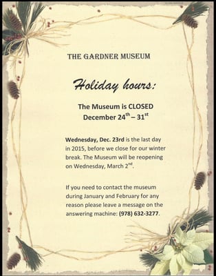 Holiday Hours - Winter Break!