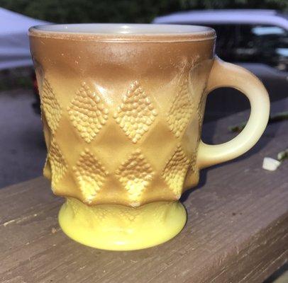 Fire King brown to yellow ombré mug - free from the front porch