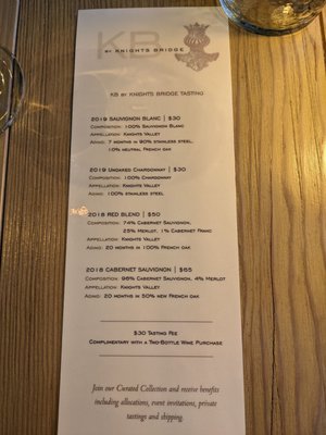 One of the tasting menus