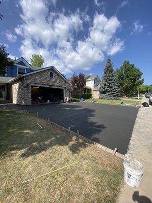 Colored Driveway with Walkway