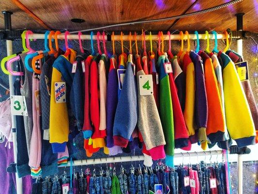 Handmade children's clothing made using 100% recycled materials.