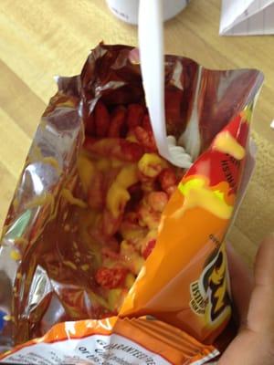 Hot Cheetos with cheese