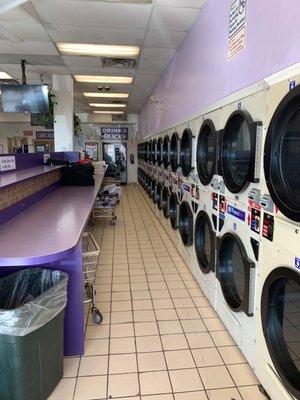 Inside the laundromat