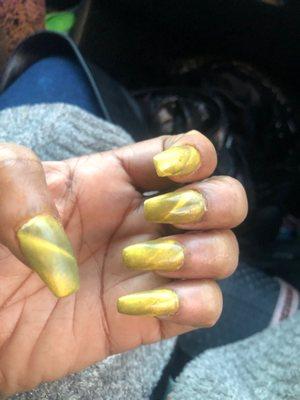 Don't waste your time going during the pandemic smh cat eye coffin shape nails