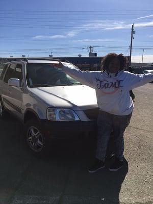 One of our customers with her 2001 Honda CR-V