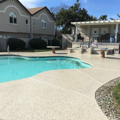 Pool Deck with Penntek Evolution Chip System.