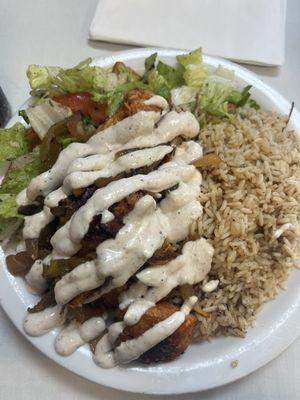 Chicken kabab.  Lunch portion.