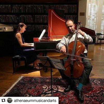 Alison Luedecke on harpsichord and Alex Greenbaum on cello