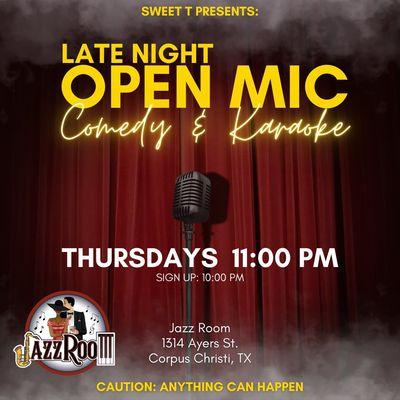 Late Night Open Mic Comedy and Karaoke