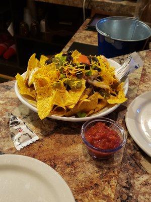 Basic nachos. I'd stick with just the pizza next time.