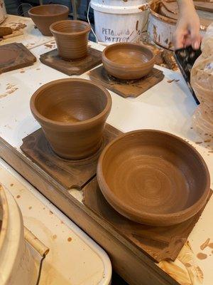 Bowls thrown from the One Night Classes