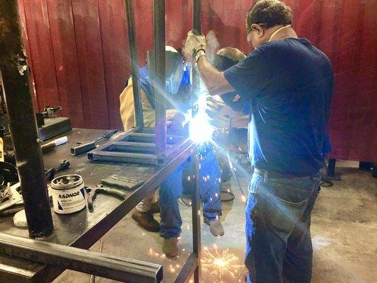 Welding Lab Sparks Flying