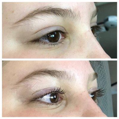 Lash lift Before and After