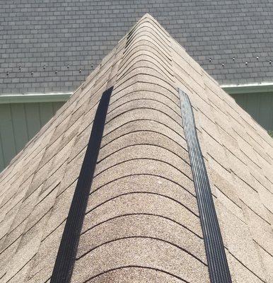 Partially completed ridge vent project.