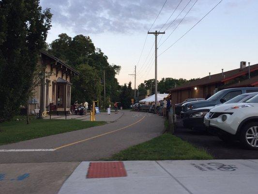 Outdoor concert by the trail and "depot"