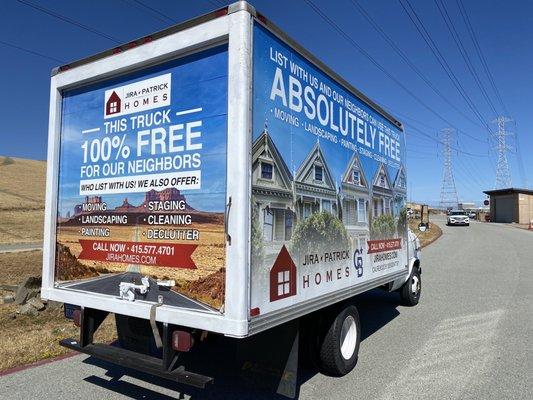 Our new real estate moving truck, wrapped