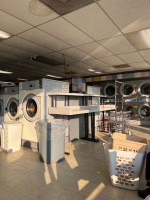 Washers, dryers and folding tables.