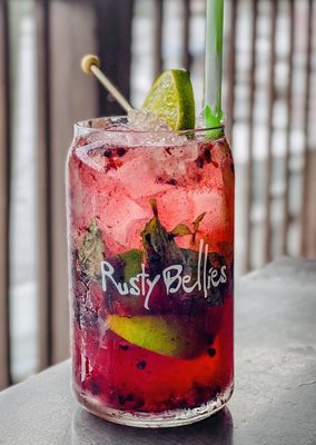 Blackberry mojito, Rusty Bellies Waterfront Seafood Restaurant, Tarpon Springs, Tampa Bay