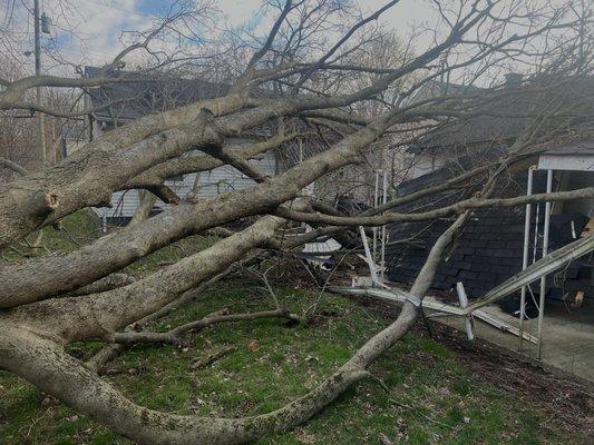 The damage from a storm I guess i should have just left my house in this condition  DO NOT RECOMMEND