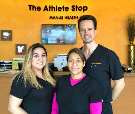 Vanessa, Dori and Dr RAMSEY.  Manus health / The Athlete Stop