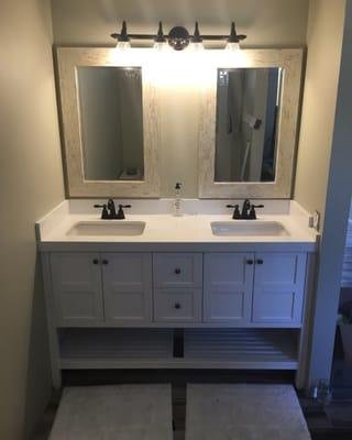 Bathroom vanity installed