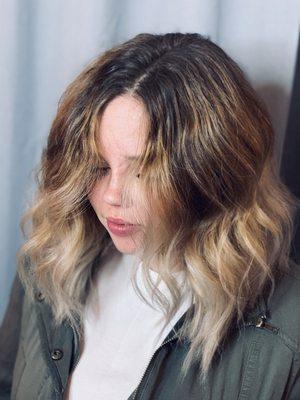 Balayage!                                    With flashlift and redkin toner