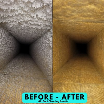 Before & After: Transform your home's air quality with our expert air duct cleaning services. Breathe clean, live well!