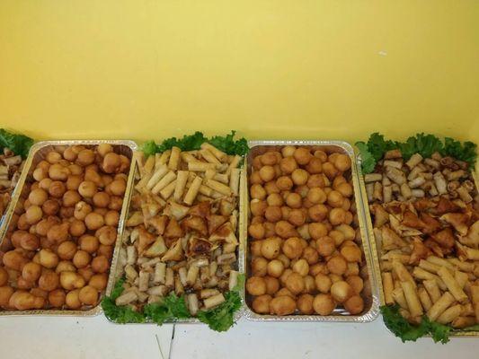 Appetizers , puff puff , samosas, nems