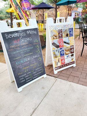 Menus posted when you first walk in!