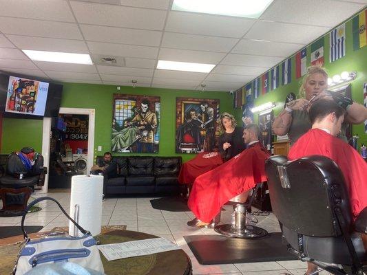 Inside of Don Carlos Barbershop