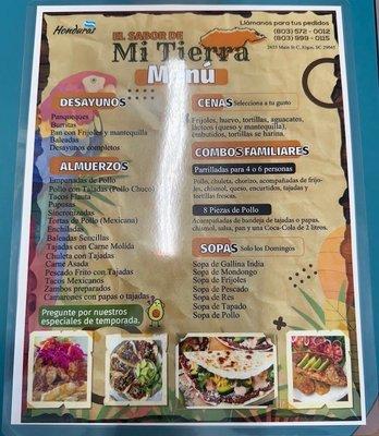 Menu (Spanish)