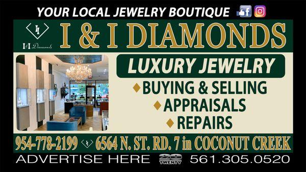 We are a full experience Jewelry Boutique. Come say hello to your neighbors!