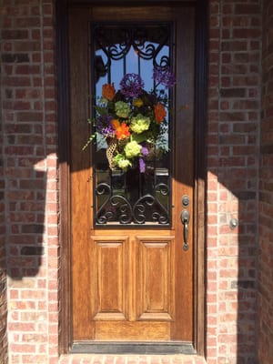 Before re-stain wood door