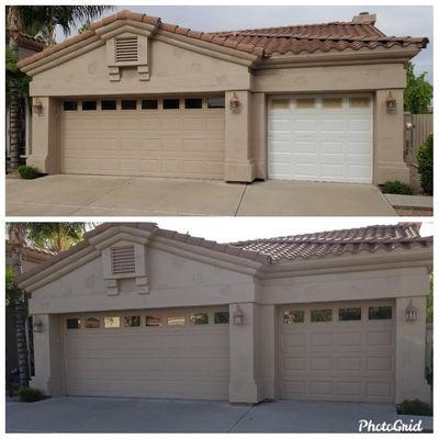 Single car garage replaced with paint.