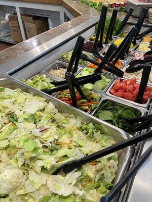 Fresh salad and fruit