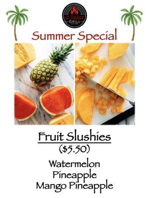 Summer special fruit slushies